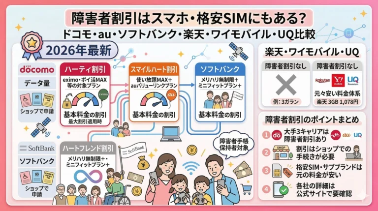 スマホ障害者割引比較のアイキャッチ画像