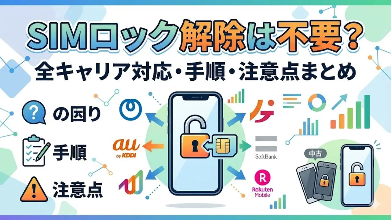 SIMロック解除は必要？2026年版｜確認方法・中古スマホ・乗り換え手順