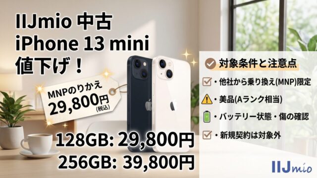 iijmio-price-cut-iphone-13-mini アイキャッチ画像