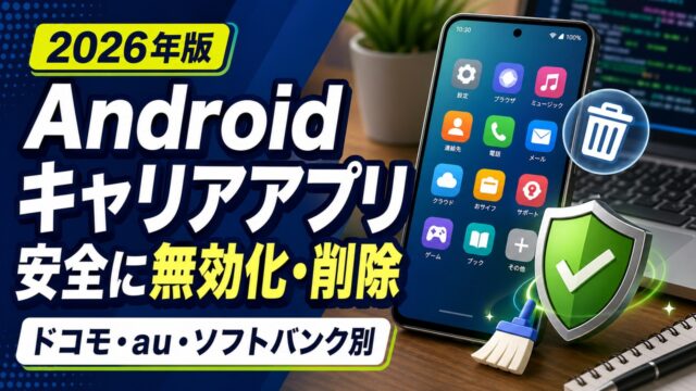 Androidキャリアアプリを安全に無効化・削除する方法 アイキャッチ画像
