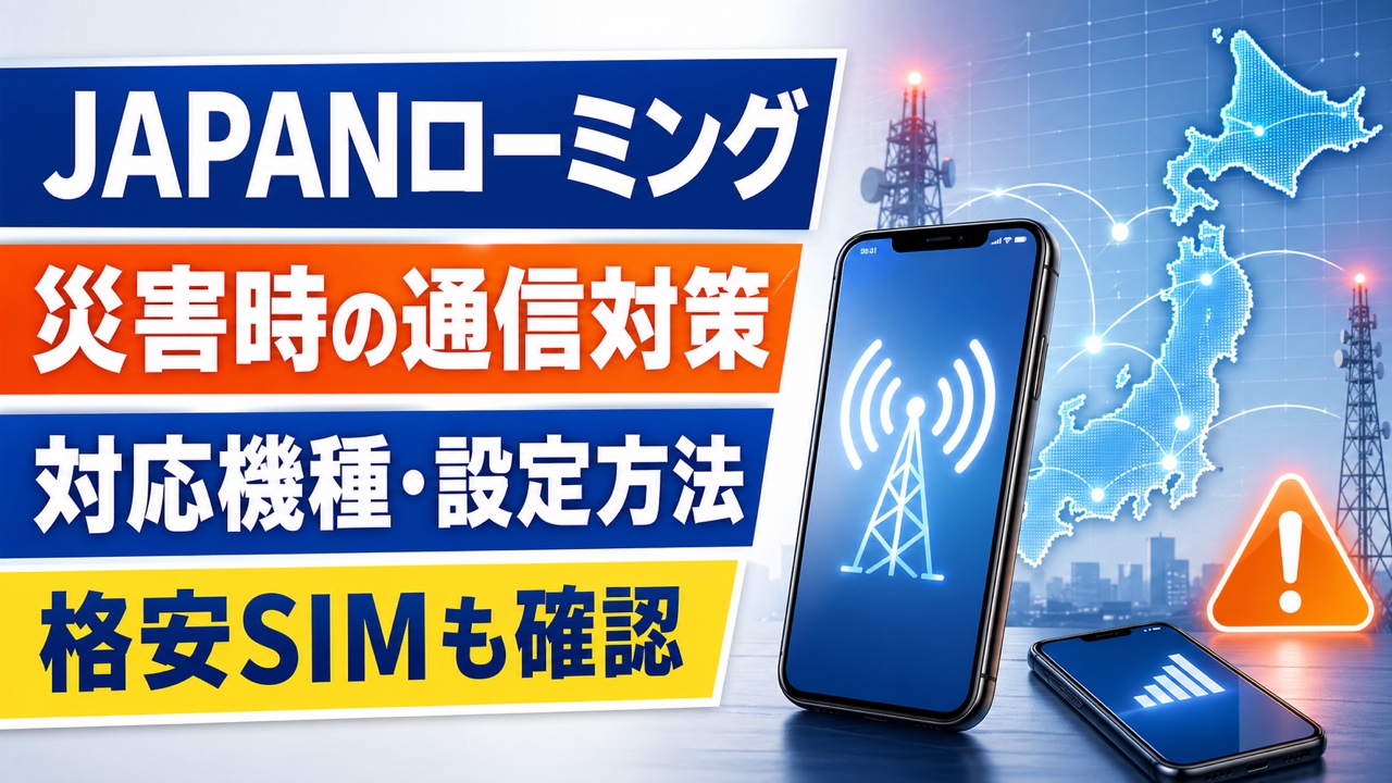 JAPANローミングの災害時通信対策と対応機種・設定方法のアイキャッチ画像