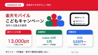 楽天モバイルこどもキャンペーンの条件と注意点