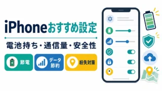 iPhoneおすすめ設定 電池持ち 通信量 安全性のアイキャッチ画像