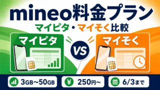mineo料金プラン マイピタ・マイそく比較のアイキャッチ画像