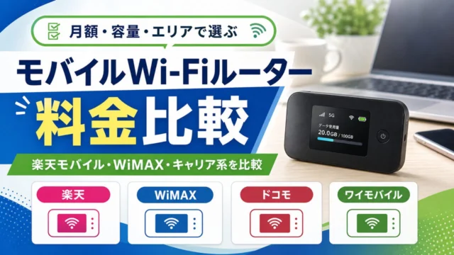 モバイルWi-Fiルーター料金比較のアイキャッチ画像