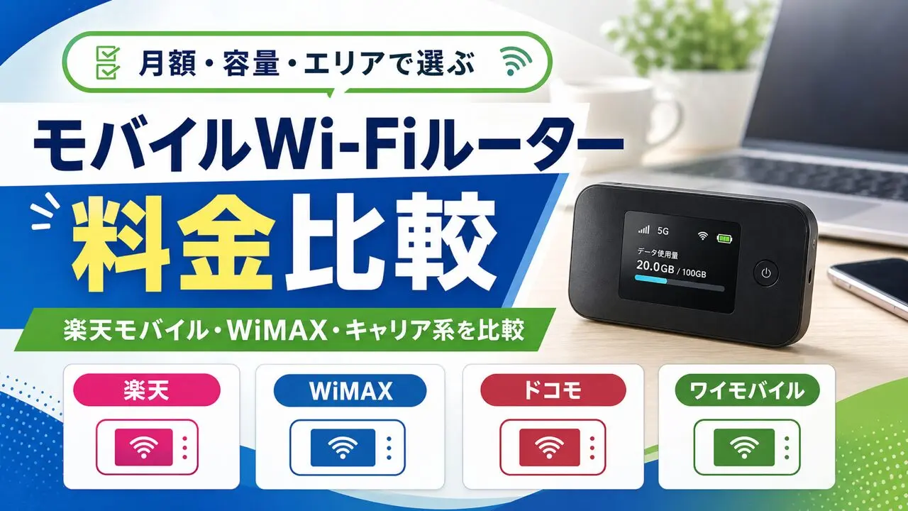モバイルWi-Fiルーター料金比較のアイキャッチ画像