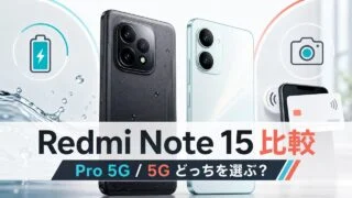 Redmi Note 15 Pro 5GとRedmi Note 15 5G比較のアイキャッチ画像