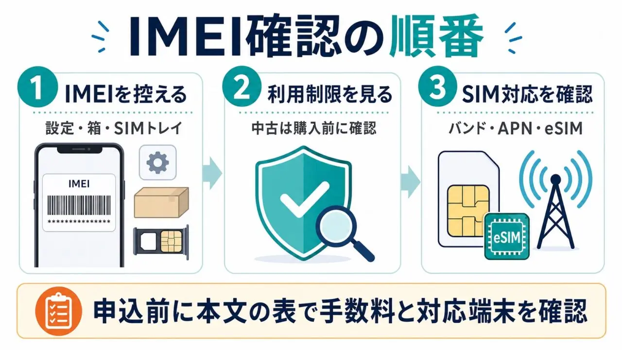 IMEI制限とは？赤ロム・SIMロック・APNの確認順