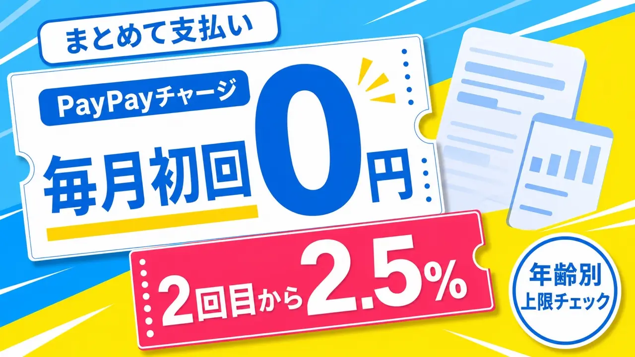 ソフトバンク・ワイモバイルまとめて支払いのPayPayチャージ手数料と年齢別上限を示す画像