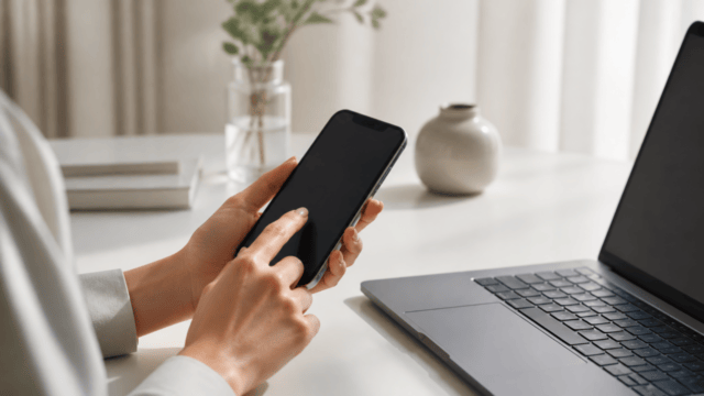 スマートフォンとノートPCで進めるモバイル回線申込みの利用イメージ