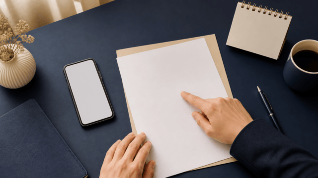 スマートフォンと契約書類を確認する解約前の手続きイメージ