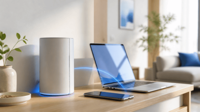 ホームのWi-Fiルーターとスマートフォン、ノートPCをつなぐ利用イメージ