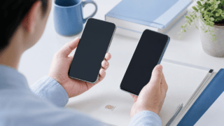 スマートフォンとSIMを並べた乗り換え申込準備の利用イメージ