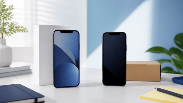 スマートフォンの購入と交換ルートを比較する文字なし編集ビジュアル