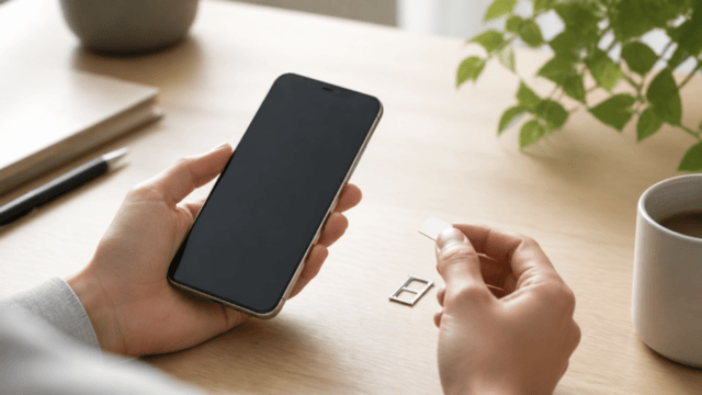 スマートフォンとSIMを確認して申込条件を見直すイメージ