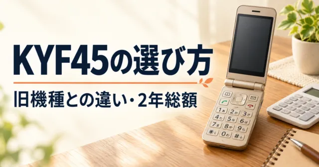 KYF45の選び方、旧機種との違いと2年総額。端末はイメージ