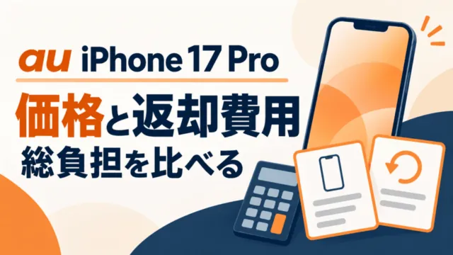 au iPhone 17 Pro。価格と返却費用、総負担を比べる。