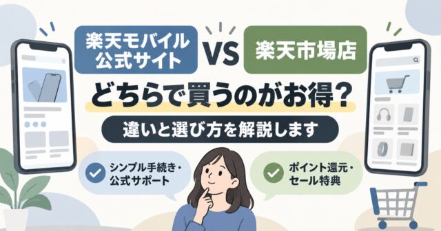 楽天モバイル公式サイトと楽天市場店の違い｜どっちがお得？のアイキャッチ