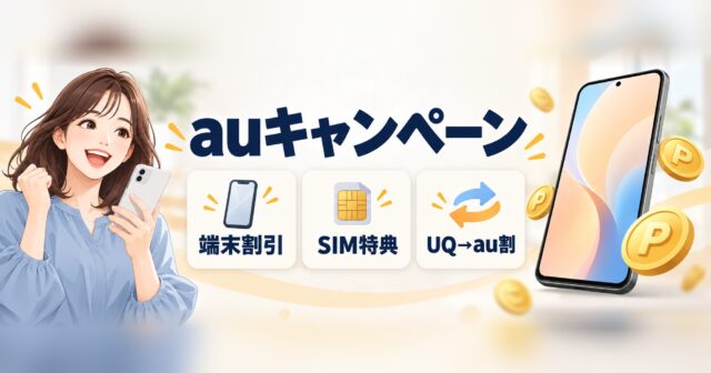 auキャンペーンまとめ｜乗り換え・SIM・機種変更の条件と選び方のアイキャッチ