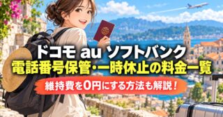 電話番号保管の料金比較｜3社の費用とpovoで番号を残す条件のアイキャッチ