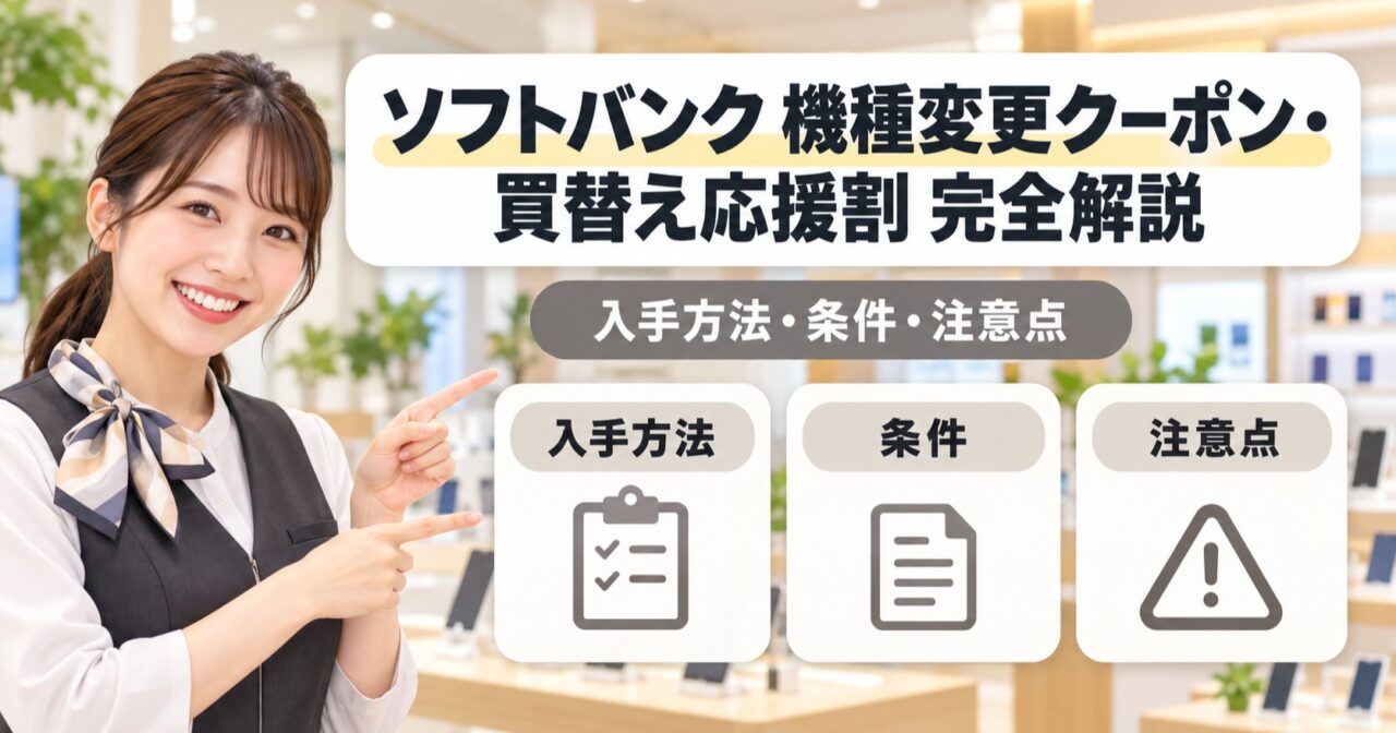 ソフトバンク機種変更クーポンと買替え応援割の使い方のアイキャッチ