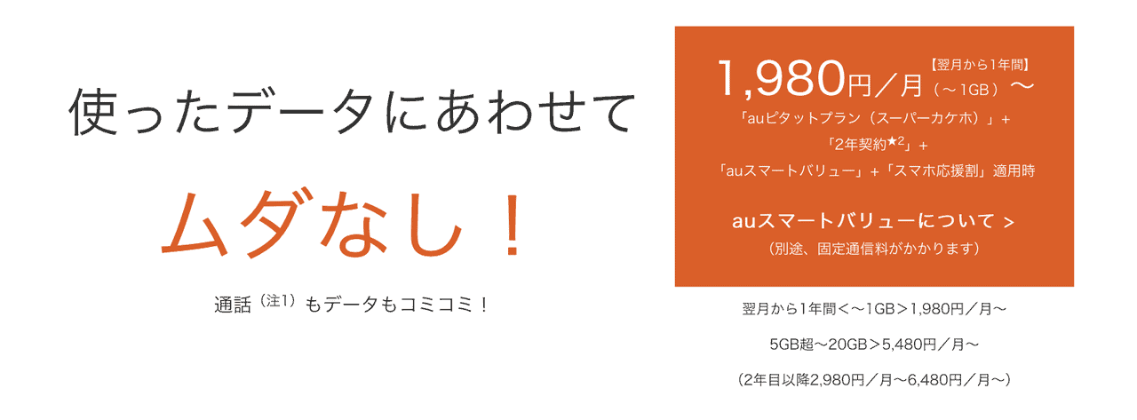 auのスマホ・iPhone料金プラン auピタットプラン