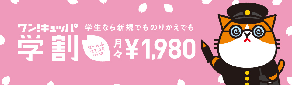 2016年 ワイモバイルのワン!キュッパ学割